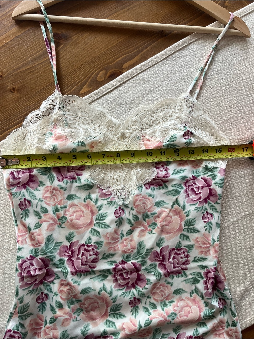 Oscar De La Renta Vintage Floral Lace Trim Slip Dress - Picture 6 of 6